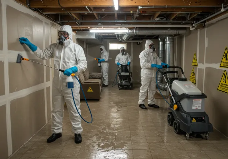 Basement Moisture Removal and Structural Drying process in Pike County, OH